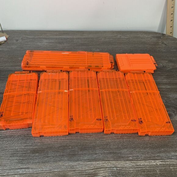 Nerf N-strike Elite 6 10 12 18 Round Magazine Magazines Lot Of 7 - Picture 1 of 8